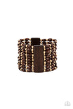 Cayman Carnival - Brown Bracelet - Paparazzi Accessories Bracelet Bedazzle Me Pretty Mobile Fashion Boutique