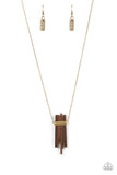 Cayman Castaway - Brass Necklace - Paparazzi Accessories Necklace Bedazzle Me Pretty Mobile Fashion Boutique