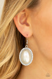 Celebrity Crush - White Earrings - Paparazzi Accessories Earrings Bedazzle Me Pretty Mobile Fashion Boutique