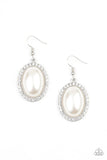 Celebrity Crush - White Earrings - Paparazzi Accessories Earrings Bedazzle Me Pretty Mobile Fashion Boutique