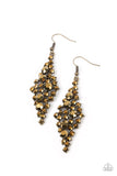 Celestial Comet - Brass Earrings - Paparazzi Accessories Earrings Bedazzle Me Pretty Mobile Fashion Boutique