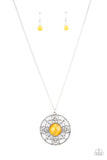 Celestial Compass - Yellow Necklace - Paparazzi Accessories Necklace Bedazzle Me Pretty Mobile Fashion Boutique