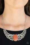 Celestial Eden - Orange Necklace - Paparazzi Accessories Necklace Bedazzle Me Pretty Mobile Fashion Boutique