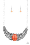 Celestial Eden - Orange Necklace - Paparazzi Accessories Necklace Bedazzle Me Pretty Mobile Fashion Boutique