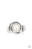 Celestial Karma - White Ring - Paparazzi Accessories Ring Bedazzle Me Pretty Mobile Fashion Boutique