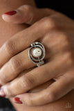 Celestial Karma - White Ring - Paparazzi Accessories Ring Bedazzle Me Pretty Mobile Fashion Boutique