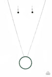 Center Of Attention - Green Necklace - Paparazzi Accessories Necklace Bedazzle Me Pretty Mobile Fashion Boutique