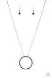 Center Of Attention - Purple Necklace - Paparazzi Accessories Necklace Bedazzle Me Pretty Mobile Fashion Boutique