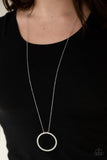 Center Of Attention - White Necklace - Paparazzi Accessories Necklace Bedazzle Me Pretty Mobile Fashion Boutique