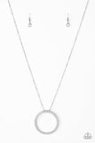 Center Of Attention - White Necklace - Paparazzi Accessories Necklace Bedazzle Me Pretty Mobile Fashion Boutique