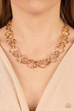 Center of My Universe - Gold Necklace - Paparazzi Accessories Necklace Bedazzle Me Pretty Mobile Fashion Boutique