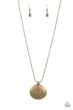 Center of the Cosmos - Brass Necklace - Paparazzi Accessories Necklace Bedazzle Me Pretty Mobile Fashion Boutique
