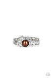 Center Stage Celebrity - Brown Ring - Paparazzi Accessories Ring Bedazzle Me Pretty Mobile Fashion Boutique