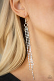 Center Stage Status - White Earrings - Paparazzi Accessories Earrings Bedazzle Me Pretty Mobile Fashion Boutique