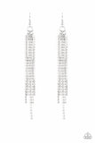 Center Stage Status - White Earrings - Paparazzi Accessories Earrings Bedazzle Me Pretty Mobile Fashion Boutique