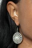 Century Classic - White Earrings - Paparazzi Accessories Earrings Bedazzle Me Pretty Mobile Fashion Boutique