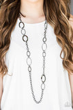 Chain Cadence - Black Necklace - Paparazzi Accessories Necklace Bedazzle Me Pretty Mobile Fashion Boutique