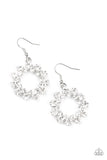 Champagne Bubbles - White Earrings - Paparazzi Accessories Earrings Bedazzle Me Pretty Mobile Fashion Boutique
