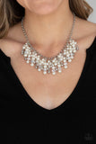 Champagne Dreams - White Necklace - Paparazzi Accessories Necklace Bedazzle Me Pretty Mobile Fashion Boutique