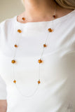 Champagne On The Rocks - Brown Necklace - Paparazzi Accessories Necklace Bedazzle Me Pretty Mobile Fashion Boutique