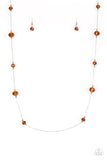 Champagne On The Rocks - Brown Necklace - Paparazzi Accessories Necklace Bedazzle Me Pretty Mobile Fashion Boutique