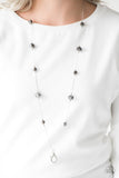 Champagne On The Rocks - Silver Lanyard - Paparazzi Accessories Lanyard Bedazzle Me Pretty Mobile Fashion Boutique