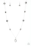 Champagne On The Rocks - Silver Lanyard - Paparazzi Accessories Lanyard Bedazzle Me Pretty Mobile Fashion Boutique