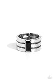 Champions Club - Black Ring - Paparazzi Accessories Ring Bedazzle Me Pretty Mobile Fashion Boutique