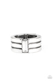 Champions Club - White Ring - Paparazzi Accessories Ring Bedazzle Me Pretty Mobile Fashion Boutique