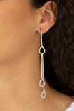 Chance of REIGN - White Earrings - Paparazzi Accessories Earrings Bedazzle Me Pretty Mobile Fashion Boutique