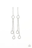 Chance of REIGN - White Earrings - Paparazzi Accessories Earrings Bedazzle Me Pretty Mobile Fashion Boutique