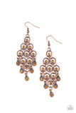 Chandelier Cameo - Copper Earrings - Paparazzi Accessories Earrings Bedazzle Me Pretty Mobile Fashion Boutique