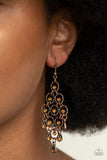 Chandelier Cameo - Copper Earrings - Paparazzi Accessories Earrings Bedazzle Me Pretty Mobile Fashion Boutique