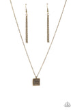 Chaos Coordinator - Brass Necklace - Paparazzi Accessories Necklace Bedazzle Me Pretty Mobile Fashion Boutique