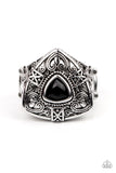 Charismatic Couture - Black Ring - Paparazzi Accessories Ring Bedazzle Me Pretty Mobile Fashion Boutique