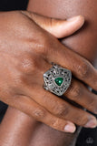Charismatic Couture - Green Ring - Paparazzi Accessories Ring Bedazzle Me Pretty Mobile Fashion Boutique