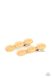 Charismatically Citrus - Orange Hair Clip - Paparazzi Accessories Hair Clip Bedazzle Me Pretty Mobile Fashion Boutique