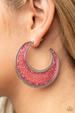 Charismatically Curvy - Pink Earrings - Paparazzi Accessories Earrings Bedazzle Me Pretty Mobile Fashion Boutique