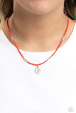 Charming Chance - Red Necklace - Paparazzi Accessories Necklace Bedazzle Me Pretty Mobile Fashion Boutique