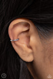 Charming Cuff - Blue Cuff Earrings - Paparazzi Accessories Post Earrings Bedazzle Me Pretty Mobile Fashion Boutique