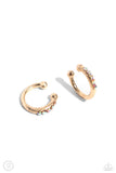 Charming Cuff - Gold Cuff Earrings - Paparazzi Accessories Post Earrings Bedazzle Me Pretty Mobile Fashion Boutique