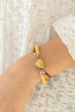 Charmingly Country - Yellow Bracelet - Paparazzi Accessories Bracelet Bedazzle Me Pretty Mobile Fashion Boutique