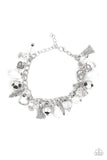Charmingly Romantic - White Bracelet - Paparazzi Accessories Bracelet Bedazzle Me Pretty Mobile Fashion Boutique