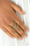 Chasing Starlight - Brass Ring - Paparazzi Accessories Ring Bedazzle Me Pretty Mobile Fashion Boutique
