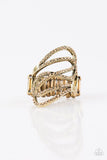 Chasing Starlight - Brass Ring - Paparazzi Accessories Ring Bedazzle Me Pretty Mobile Fashion Boutique