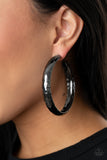 Check Out These Curves - Black Earrings - Paparazzi Accessories Earrings Bedazzle Me Pretty Mobile Fashion Boutique