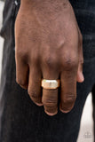 Checkmate - Gold Ring - Paparazzi Accessories Ring Bedazzle Me Pretty Mobile Fashion Boutique