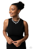 Cheeky Cascade - White Earrings - Paparazzi Accessories Earrings Bedazzle Me Pretty Mobile Fashion Boutique