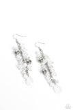 Cheeky Cascade - White Earrings - Paparazzi Accessories Earrings Bedazzle Me Pretty Mobile Fashion Boutique