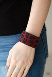 Cheetah Cabana - Red Bracelet - Paparazzi Accessories Bracelet Bedazzle Me Pretty Mobile Fashion Boutique
